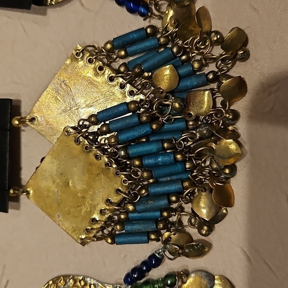 3 PAIRS of Vintage BOHOMINIAN BRASS Earrings - Picture 10 of 12